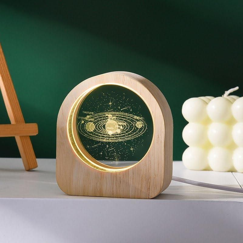 Solar System Crystal Sphere – 3D Planet Desktop Decor
