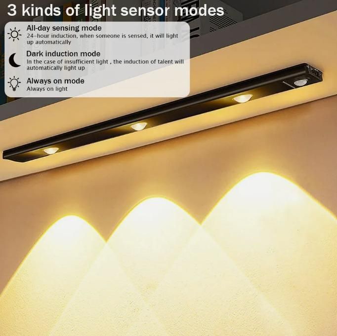 LED PIR Motion Sensor Cabinet Light – Rechargeable & Stick-On Convenience