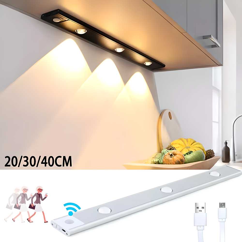 LED PIR Motion Sensor Cabinet Light – Rechargeable & Stick-On Convenience