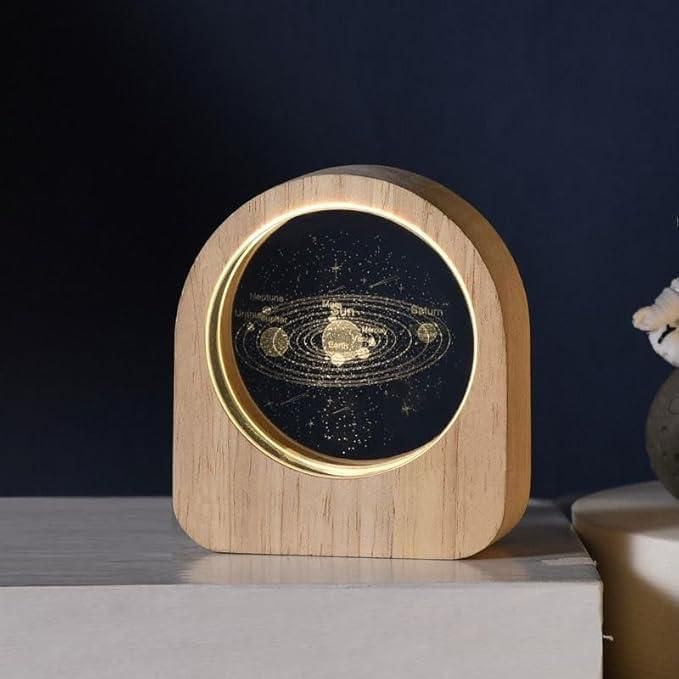 Solar System Crystal Sphere – 3D Planet Desktop Decor
