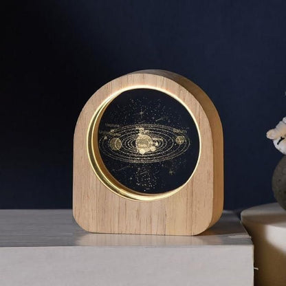Solar System Crystal Sphere – 3D Planet Desktop Decor
