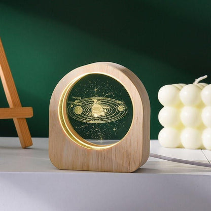 Solar System Crystal Sphere – 3D Planet Desktop Decor